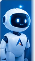 Robot asistente de Asellerator con el isotipo de la marca en el pecho